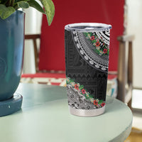 Fiji Hibiscus Tumbler Cup Tapa Masi Motifs with Tropical Plants LT03 - Polynesian Pride