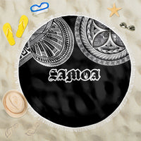 Samoa Traditional Tattoo Beach Blanket Tribal Tatau Pattern LT03 One Size 150cm Black - Polynesian Pride