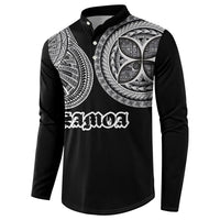 Samoa Traditional Tattoo Button Sweatshirt Tribal Tatau Pattern LT03 - Polynesian Pride