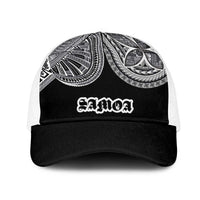 Samoa Traditional Tattoo Mesh Trucker Cap Tribal Tatau Pattern LT03 One Size White Black - Polynesian Pride
