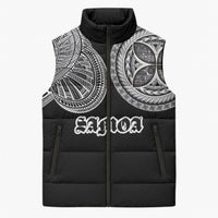 Samoa Traditional Tattoo Sleeveless Puffer Jacket Tribal Tatau Pattern LT03 Unisex Black - Polynesian Pride