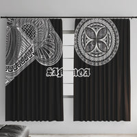 Samoa Traditional Tattoo Window Curtain Tribal Tatau Pattern LT03 With Hooks Black - Polynesian Pride