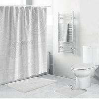 Samoa Lotu Tamaiti Bathroom Set Tribal Tatau with Siapo Pattern LT03 Bathroom Set (4 pcs) White - Polynesian Pride
