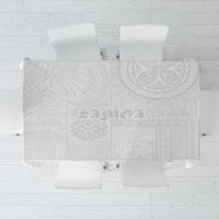 Samoa Lotu Tamaiti Tablecloth Tribal Tatau with Siapo Pattern LT03 White - Polynesian Pride