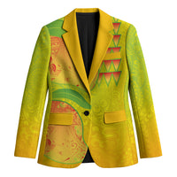 Hawaiian Mango Blazer Polynesian Art Pattern and Kakau Tattoo LT03 Unisex Yellow - Polynesian Pride