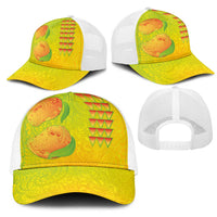 Hawaiian Mango Mesh Trucker Cap Polynesian Art Pattern and Kakau Tattoo LT03 - Polynesian Pride