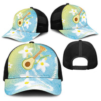 Hawaiian Ukulele Avocado Baseball Net Cap Leis and Polynesian Pattern LT03 - Polynesian Pride