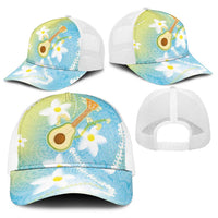 Hawaiian Ukulele Avocado Baseball Net Cap Leis and Polynesian Pattern LT03 - Polynesian Pride