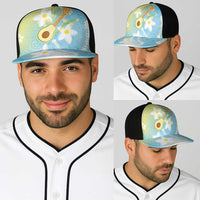 Hawaiian Ukulele Avocado Baseball Net Cap Leis and Polynesian Pattern LT03 - Polynesian Pride