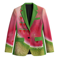 Hawaiian Watermelon Blazer with Kakau Art Tattoo LT03 Unisex Multicolor - Polynesian Pride