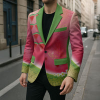 Hawaiian Watermelon Blazer with Kakau Art Tattoo LT03 - Polynesian Pride