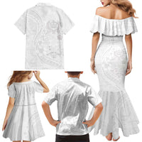 Tonga Faka Sepitema Family Matching Mermaid Dress and Hawaiian Shirt Ngatu Pattern with Plumeria and Hibiscus LT03 - Polynesian Pride