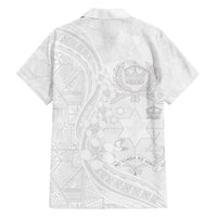Tonga Faka Sepitema Family Matching Off Shoulder Short Dress and Hawaiian Shirt Ngatu Pattern with Plumeria and Hibiscus LT03 - Polynesian Pride