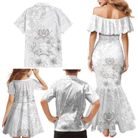 Tonga Faka Sepitema Family Matching Mermaid Dress and Hawaiian Shirt Ngatu and Floral Pattern with Blooming Hibiscus LT03 - Polynesian Pride