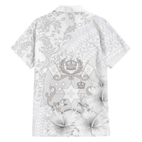 Tonga Faka Sepitema Family Matching Off Shoulder Short Dress and Hawaiian Shirt Ngatu and Floral Pattern with Blooming Hibiscus LT03 - Polynesian Pride