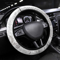 Tonga Faka Sepitema Steering Wheel Cover Ngatu and Floral Pattern with Blooming Hibiscus