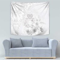 Tonga Faka Sepitema Tapestry Ngatu and Floral Pattern with Blooming Hibiscus