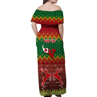 Personalised Tonga Christmas Family Matching Off Shoulder Maxi Dress and Hawaiian Shirt Coat of Arms and Map Beautiful Merry Xmas Snowflake LT03 - Polynesian Pride