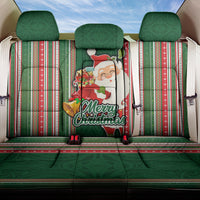 Kiribati Christmas Back Car Seat Cover Santa With Gift Bag Behind Ribbons Seamless Green Maori LT03 One Size Green - Polynesian Pride