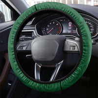 Kiribati Christmas Steering Wheel Cover Santa With Gift Bag Behind Ribbons Seamless Green Maori LT03 - Polynesian Pride