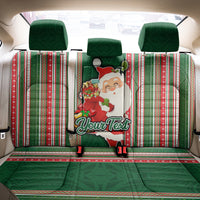 Custom Kiribati Christmas Back Car Seat Cover Santa With Gift Bag Behind Ribbons Seamless Green Maori LT03 - Polynesian Pride