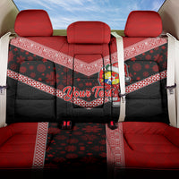 Personalised Tonga Christmas Back Car Seat Cover Tongan Coat of Arms Santa With Ngatu Pattern Christmas Red Style LT03 One Size Red - Polynesian Pride