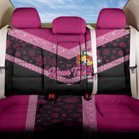 Personalised Tonga Christmas Back Car Seat Cover Tongan Coat of Arms Santa With Ngatu Pattern Christmas Pink Style LT03 One Size Pink - Polynesian Pride