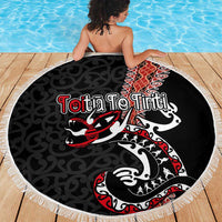 Aotearoa Toitu Te Tiriti Beach Blanket Maori Taniwha Haka - Honour the Treaty LT03 - Polynesian Pride
