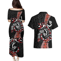 Aotearoa Toitu Te Tiriti Couples Matching Puletasi and Hawaiian Shirt Maori Taniwha Haka - Honour the Treaty LT03 - Polynesian Pride