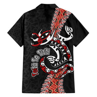 Aotearoa Toitu Te Tiriti Family Matching Off The Shoulder Long Sleeve Dress and Hawaiian Shirt Maori Taniwha Haka - Honour the Treaty LT03 - Polynesian Pride
