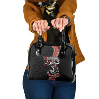 Aotearoa Toitu Te Tiriti Shoulder Handbag Maori Taniwha Haka - Honour the Treaty LT03 One Size Black - Polynesian Pride