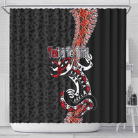 Aotearoa Toitu Te Tiriti Shower Curtain Maori Taniwha Haka - Honour the Treaty LT03 - Polynesian Pride