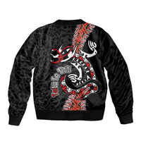 Aotearoa Toitu Te Tiriti Sleeve Zip Bomber Jacket Maori Taniwha Haka - Honour the Treaty LT03 - Polynesian Pride