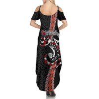 Aotearoa Toitu Te Tiriti Summer Maxi Dress Maori Taniwha Haka - Honour the Treaty LT03 - Polynesian Pride