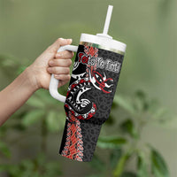 Aotearoa Toitu Te Tiriti Tumbler With Handle Maori Taniwha Haka - Honour the Treaty LT03 - Polynesian Pride