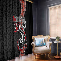 Aotearoa Toitu Te Tiriti Window Curtain Maori Taniwha Haka - Honour the Treaty LT03 - Polynesian Pride