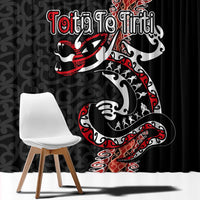 Aotearoa Toitu Te Tiriti Window Curtain Maori Taniwha Haka - Honour the Treaty LT03 - Polynesian Pride