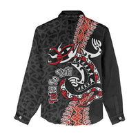 Aotearoa Toitu Te Tiriti Women Casual Shirt Maori Taniwha Haka - Honour the Treaty LT03 - Polynesian Pride