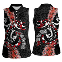 Aotearoa Toitu Te Tiriti Women Sleeveless Polo Shirt Maori Taniwha Haka - Honour the Treaty LT03 - Polynesian Pride
