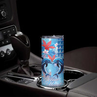 Hawaiian Dolphin Love Couple - Ocean Heart Skinny Tumbler LT03 - Polynesian Pride
