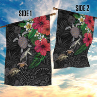 Hawaiian Tropical Plants and Turtles Garden Flag Polynesian Art Motifs