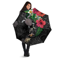 Hawaiian Tropical Plants and Turtles Umbrella Polynesian Art Motifs