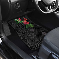 Hawaiian Tropical Plants Car Mats Kakau Tattoo and Polynesian Pattern Half Black Color