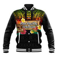 Hawaii Pan-Pacific Festival Baseball Jacket Hawaiian Elements and Polynesian Tattoo