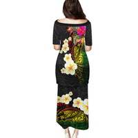 Hawaii Plumeria Family Matching Puletasi and Hawaiian Shirt Polynesian Tattoo and Hibiscus LT03 - Polynesian Pride
