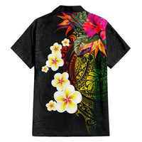 Hawaii Plumeria Family Matching Short Sleeve Bodycon Dress and Hawaiian Shirt Polynesian Tattoo and Hibiscus LT03 - Polynesian Pride