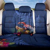 New Zealand Tuatara Back Car Seat Cover Silver Fern Hibiscus and Tribal Maori Pattern Blue Color LT03 One Size Blue - Polynesian Pride