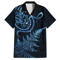 New Zealand Octopus Tattoo and Fern Family Matching Off Shoulder Maxi Dress and Hawaiian Shirt Maori Pattern Matariki Style LT03 Dad's Shirt - Short Sleeve Blue - Polynesian Pride