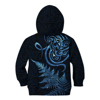 New Zealand Octopus Tattoo and Fern Kid Hoodie Maori Pattern Matariki Style LT03 - Polynesian Pride