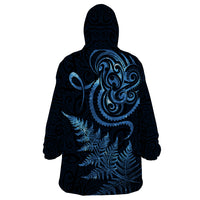 New Zealand Octopus Tattoo and Fern Wearable Blanket Hoodie Maori Pattern Matariki Style LT03 - Polynesian Pride
